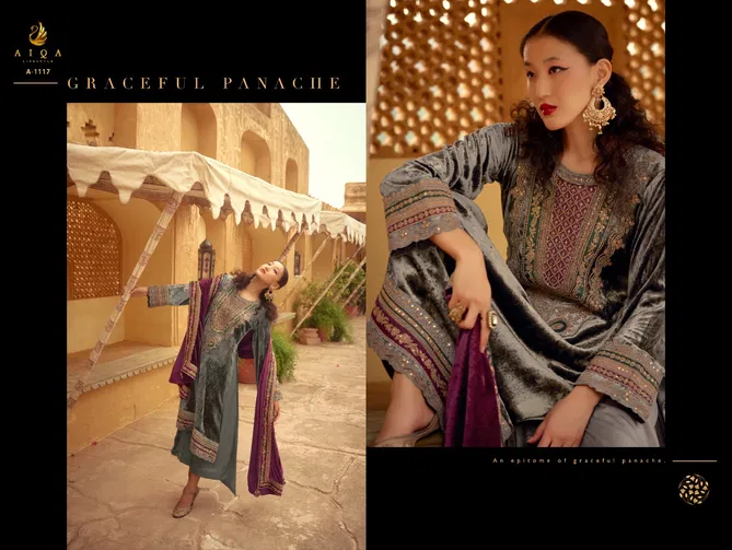 Surkh By Aiqa Winter Wear Fancy Work Velvet Salwar Kameez Wholesale Shop In Surat
